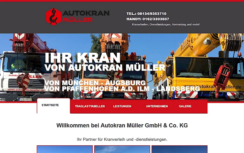Screenshot Autokran M&uuml;ller